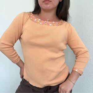 hearts of palm button knit top